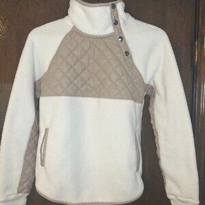 Abercrombie Quilted Asymmetrical Button Up Pull Over Snap Up Fleece Women's XXS